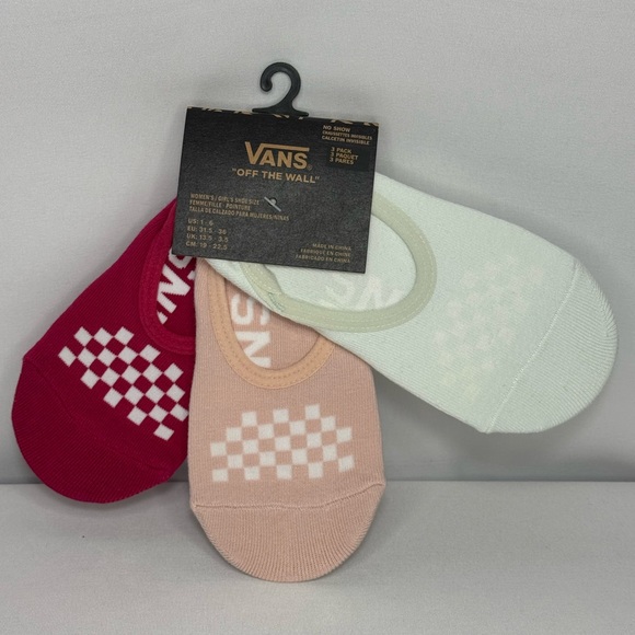 Vans Pink and Multi colors No-Show Socks 3 packs (9 socks) - Picture 6 of 7